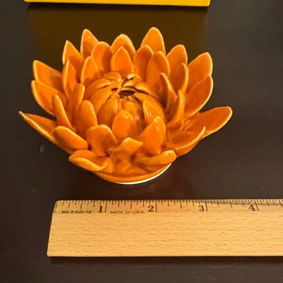Vibrant Orange Dahlia Ceramic Flower Sculpture by Chive - Picture 8 of 12